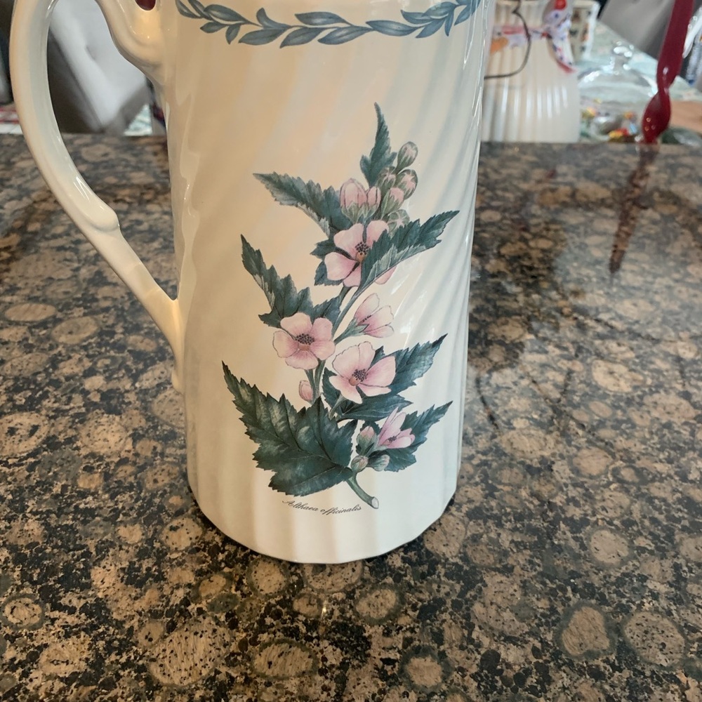 Stafford Cream Pitcher with Green and Pink Floral Design